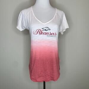 Arkansas Razorbacks Dip Dyed Ombré Tshirt Small